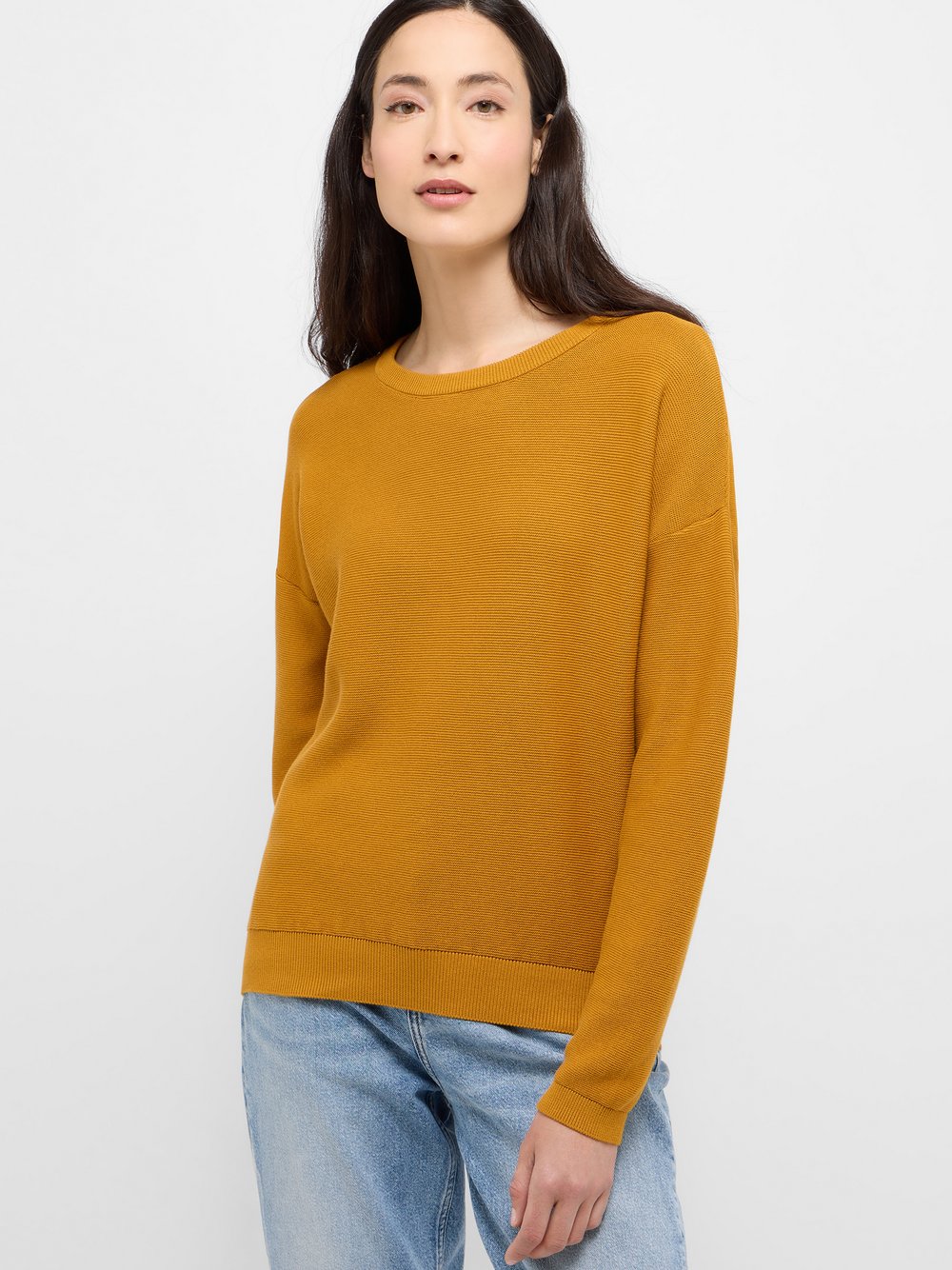 Mustang Strickpullover Damen Baumwolle gelb, M