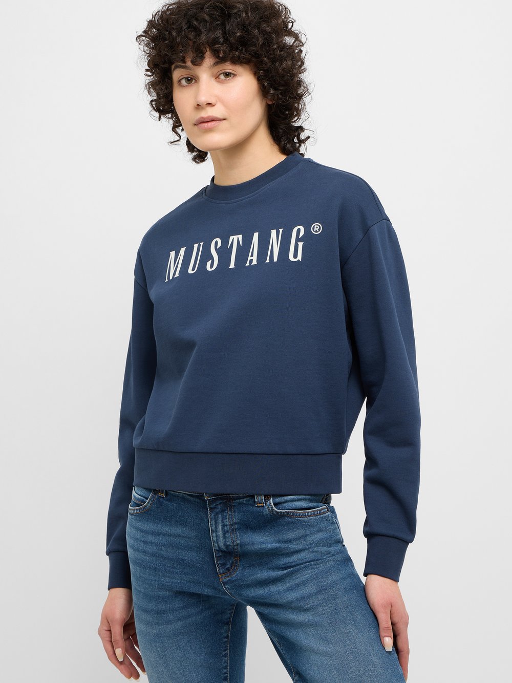 Mustang Sweatshirt Damen Baumwolle blau, L