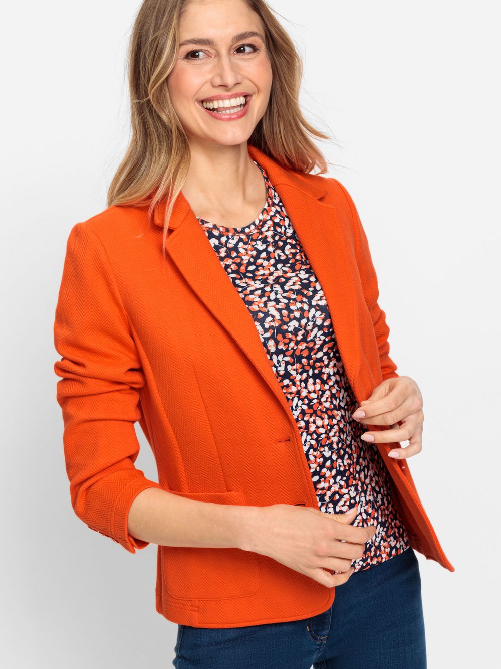 Olsen Blazer Damen Baumwolle orange, 46