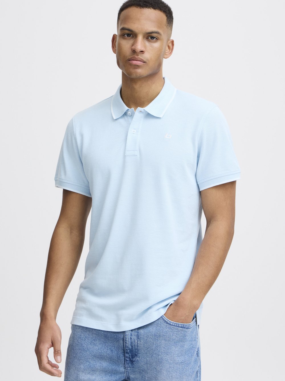 BLEND Poloshirt Herren Baumwolle blau, XXL