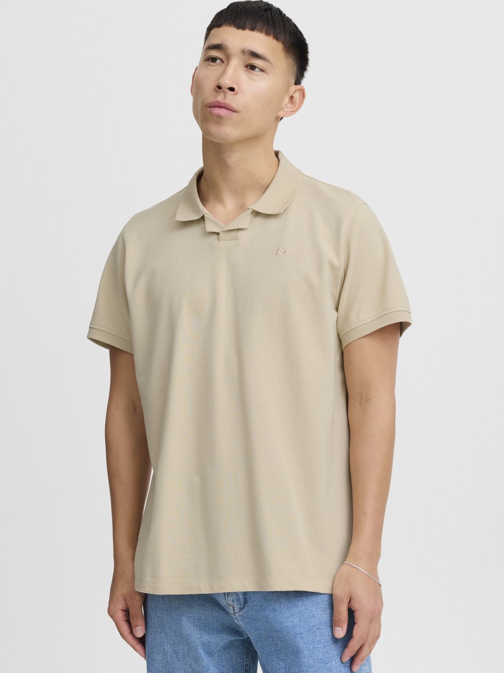 BLEND Poloshirt Herren Baumwolle beige, L