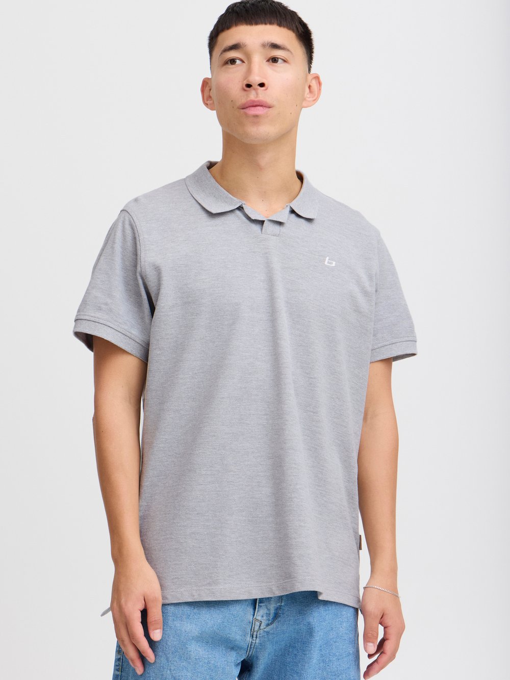 BLEND Poloshirt Herren Baumwolle grau, XXL