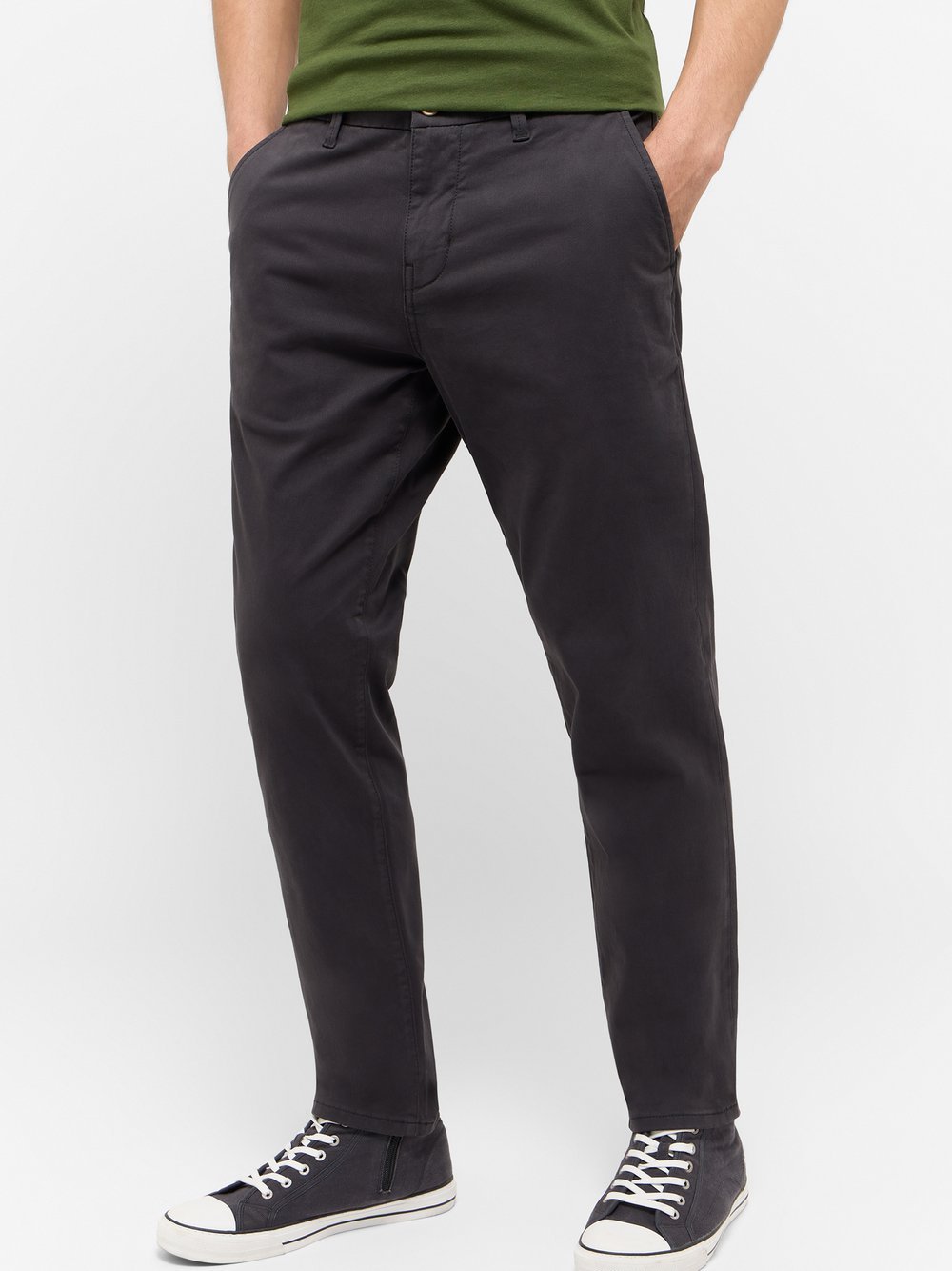 Mustang Chino Hose Herren Baumwolle schwarz, 31-32