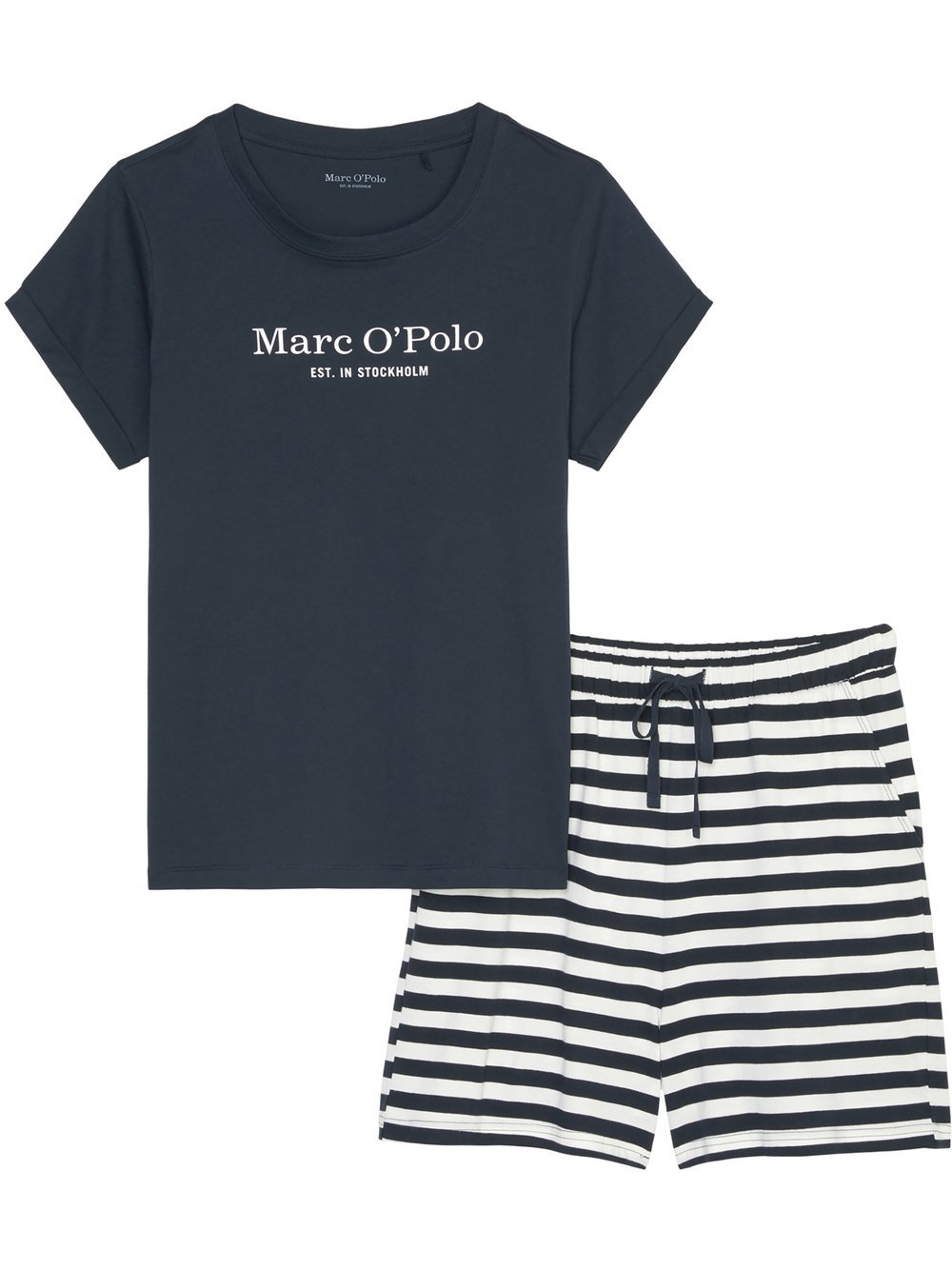 Marc O'Polo Pyjama  Damen Jersey mehrfarbig gestreift, S