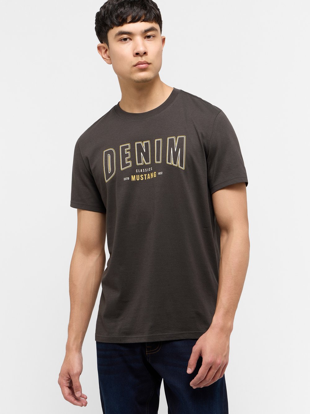 Mustang T-Shirt Herren Baumwolle grau, XXL
