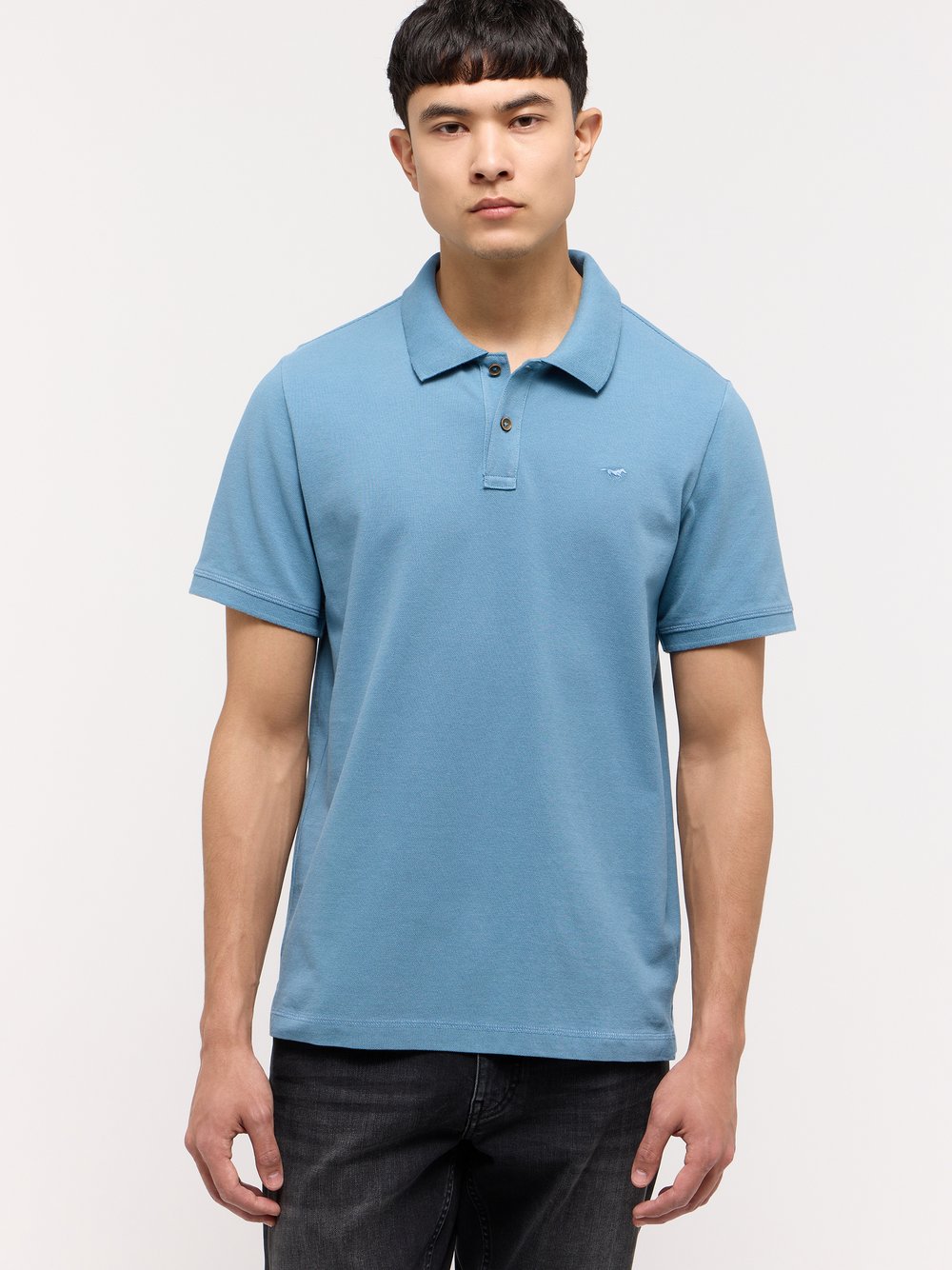 Mustang Polo Herren Baumwolle blau, M