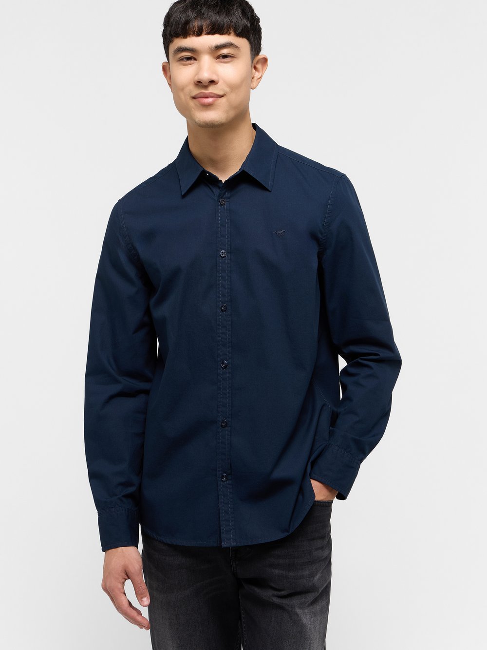 Mustang Hemd Herren Slim Fit Baumwolle blau, XXL