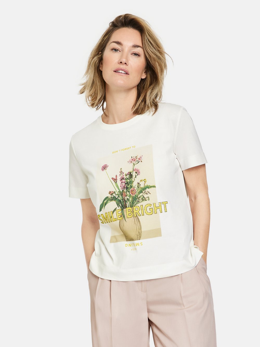 Gerry Weber T-Shirt Damen Baumwolle weiß bedruckt, 42