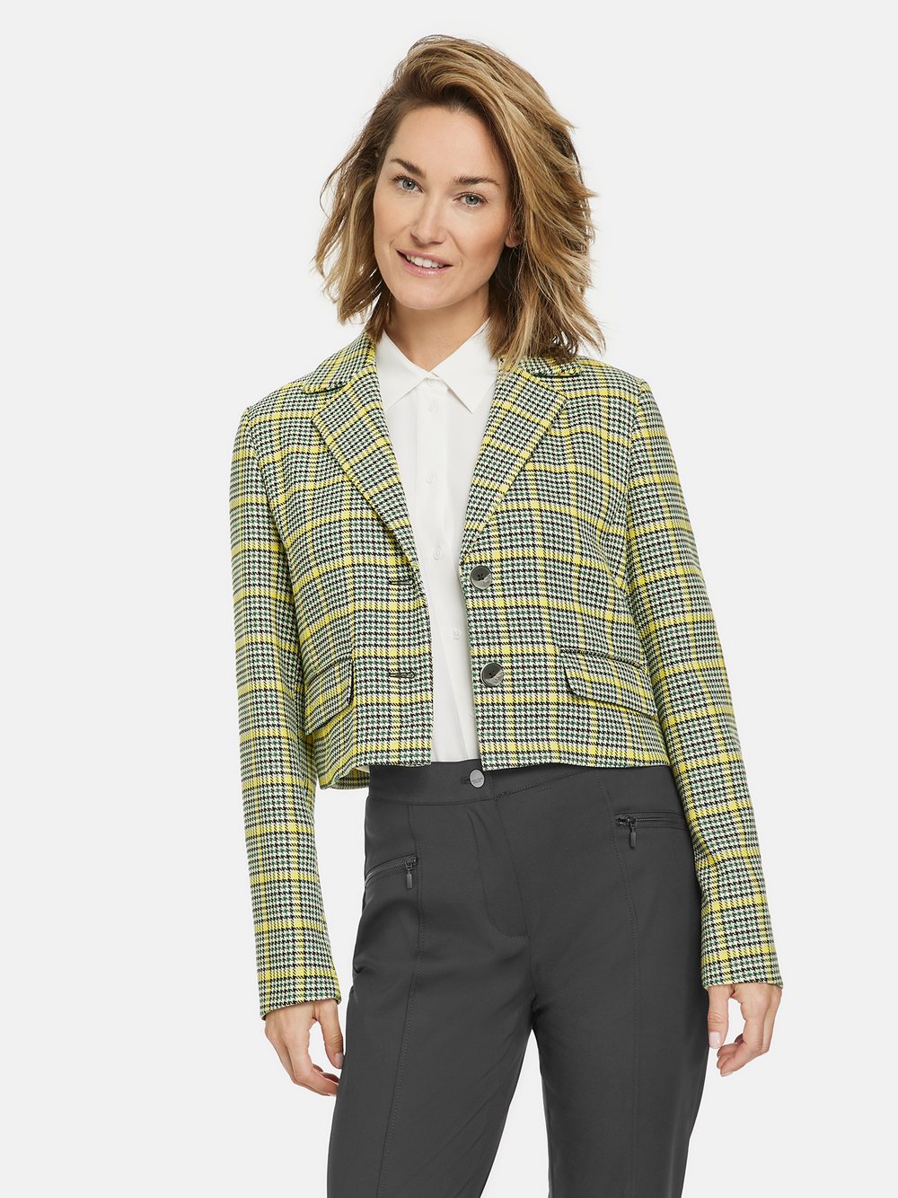 Gerry Weber Kurzblazer Damen grün kariert, 40