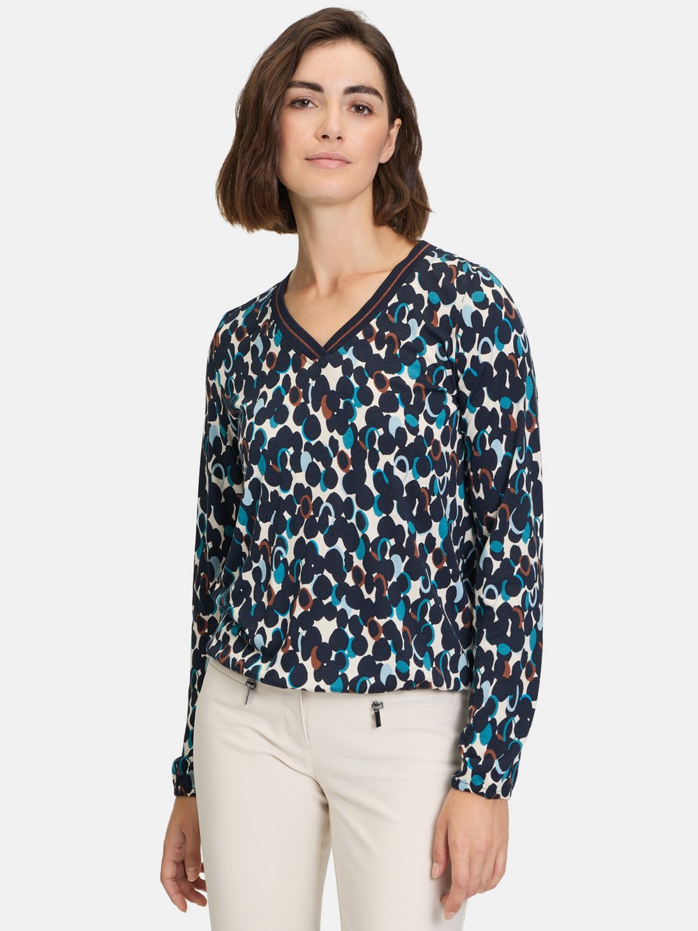 Betty Barclay Blusenshirt Damen Baumwolle blau gepunktet, 40