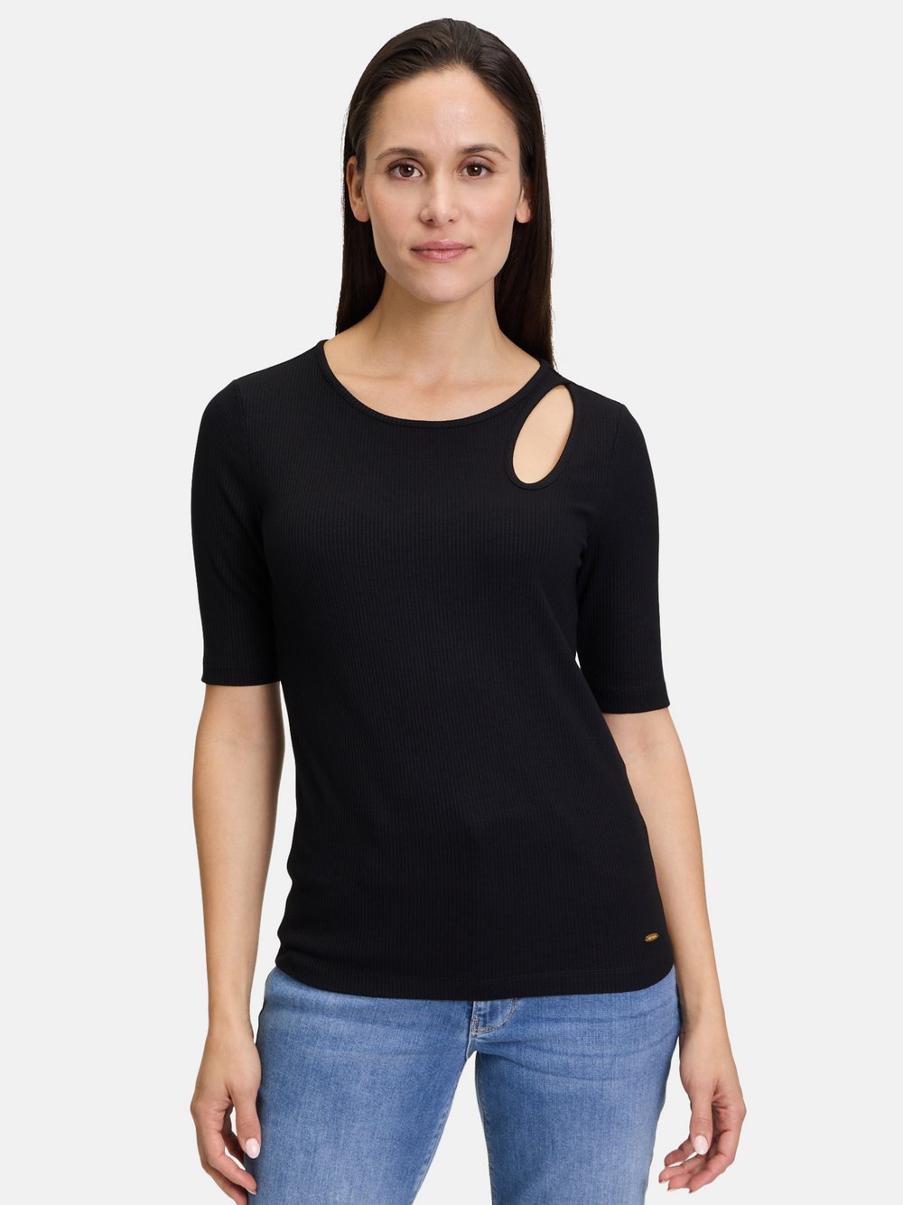 Betty & Co Rundhals-Shirt Damen Viskose schwarz, M