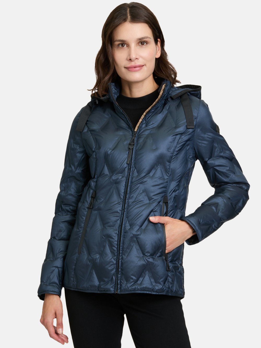 Gil Bret Daunenjacke Damen Polyamid blau gemustert, 46