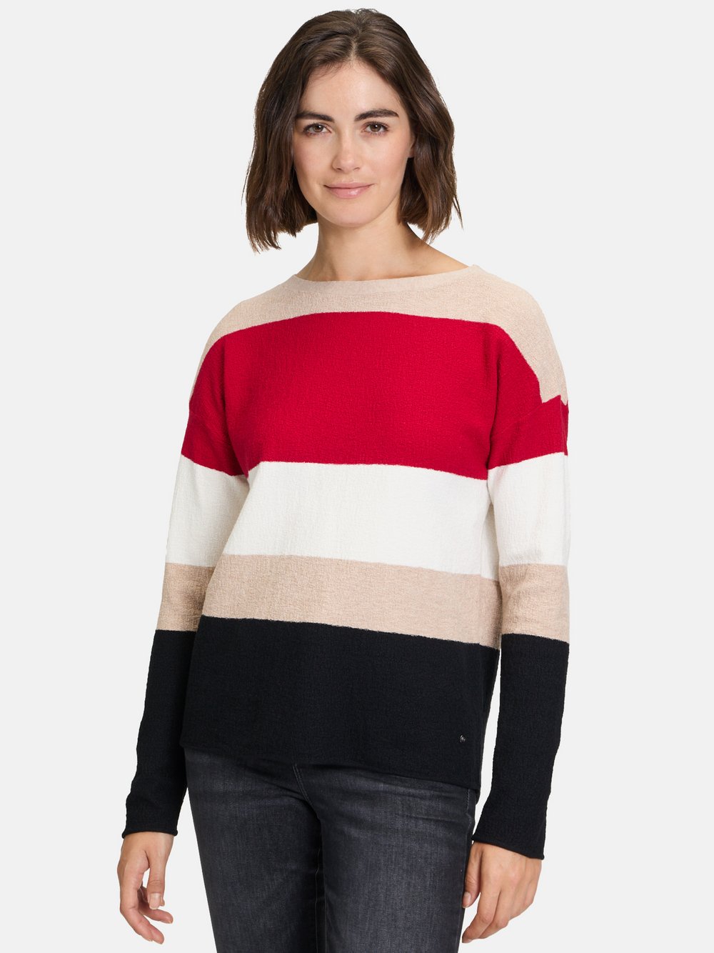 Betty & Co Strickpullover Damen Viskose rot gestreift, 38