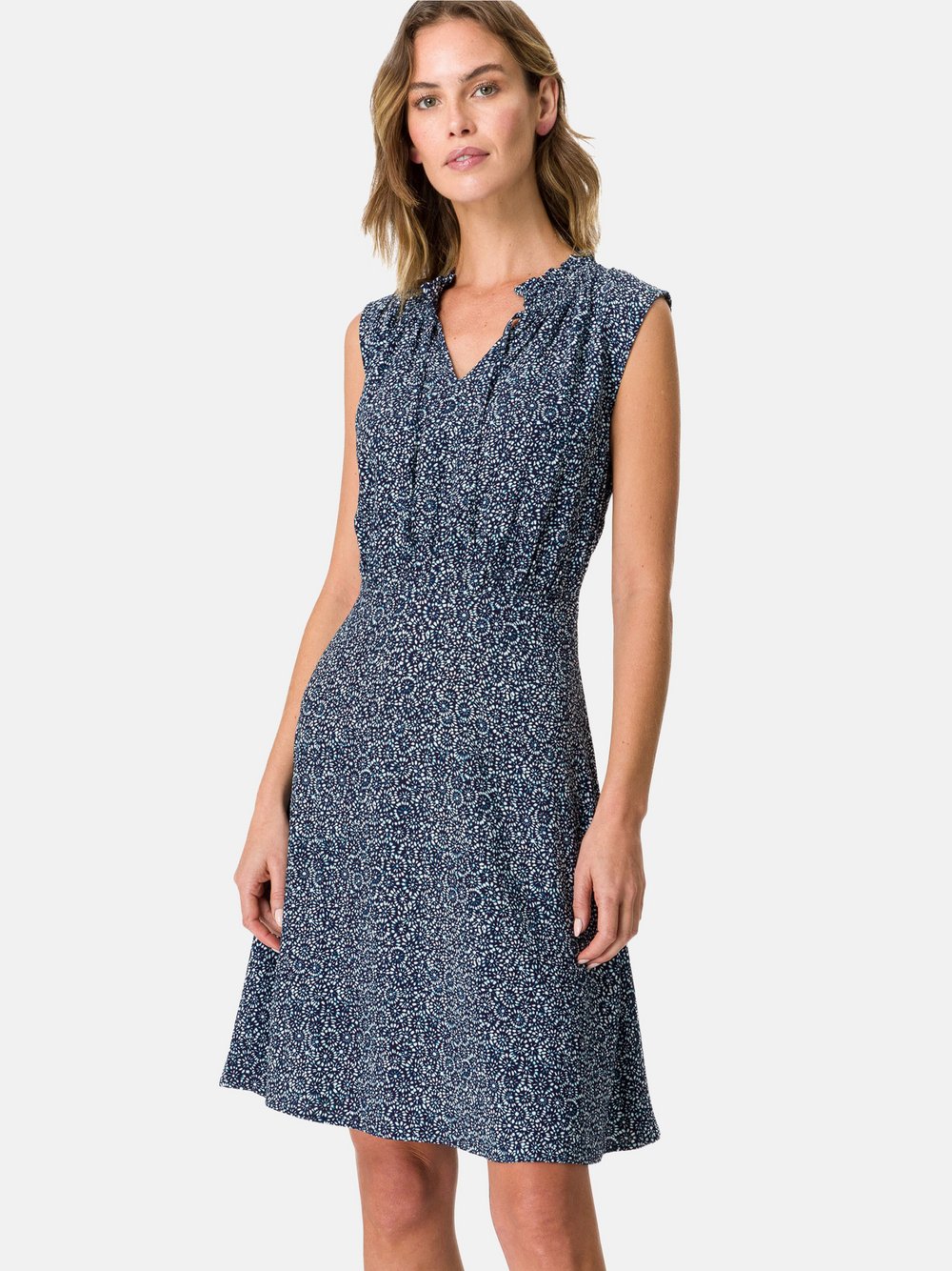 zero Minikleid Damen Viskose blau gemustert, 40