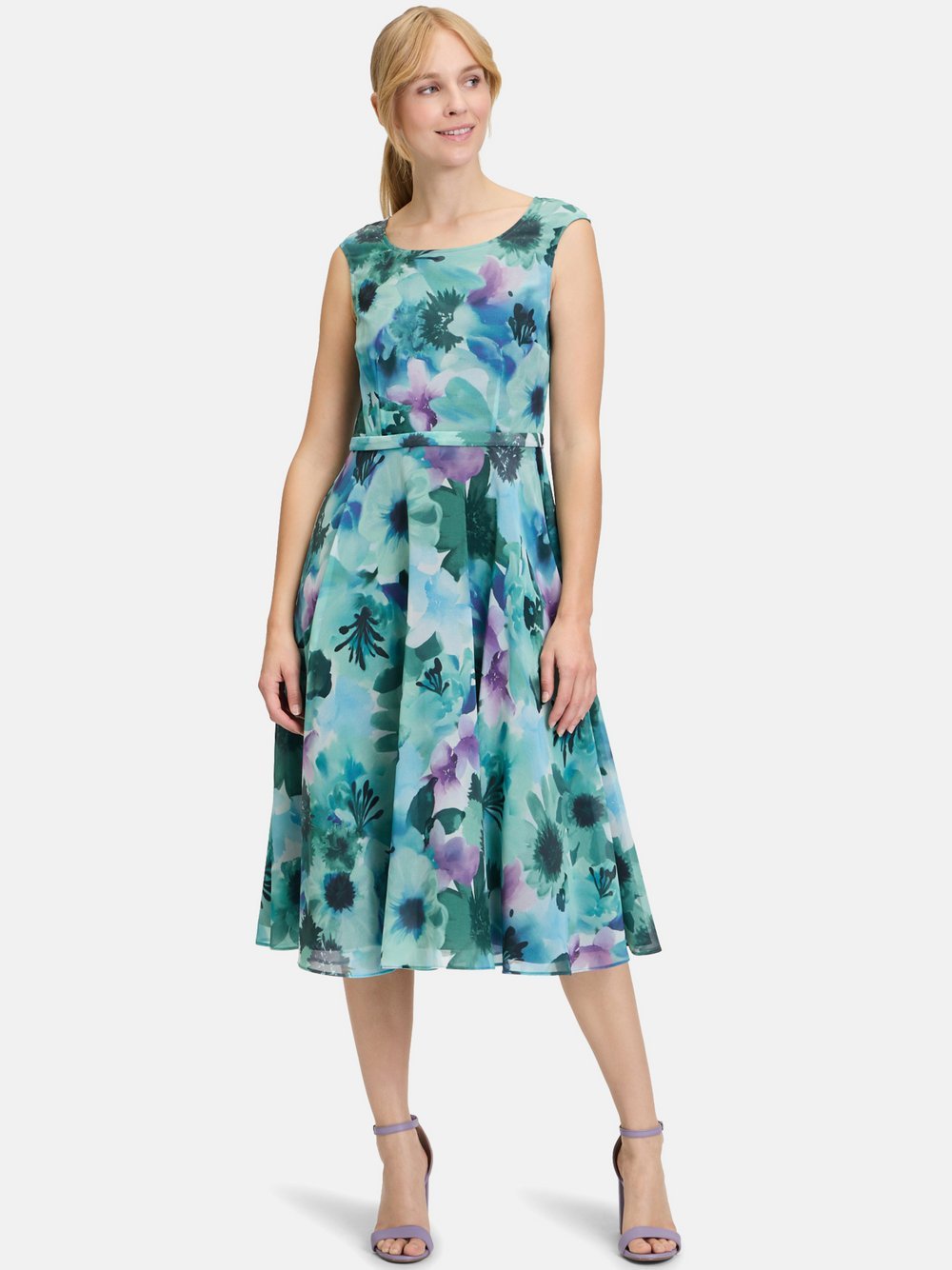 Vera Mont Cocktailkleid Damen blau bedruckt, 46