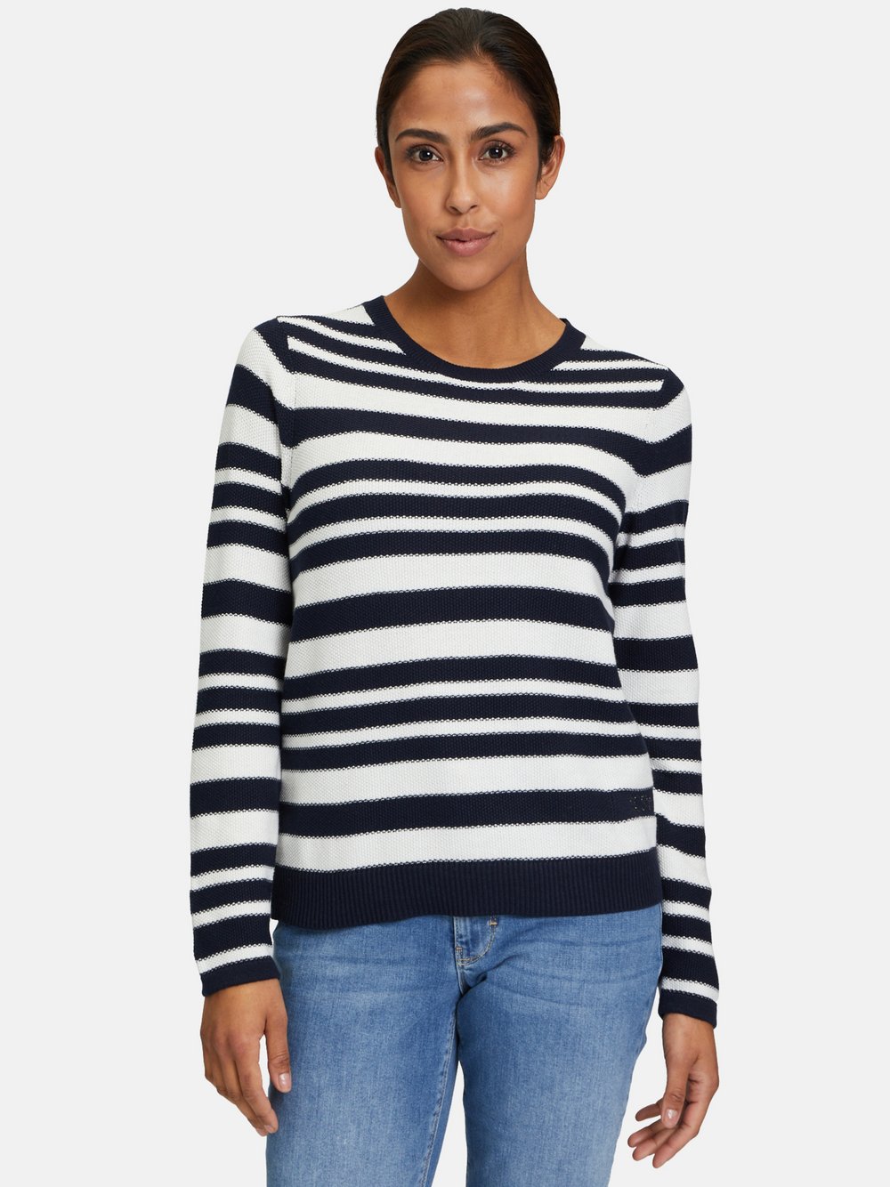 Betty Barclay Basic-Strickpullover Damen Baumwolle blau gestreift, 38