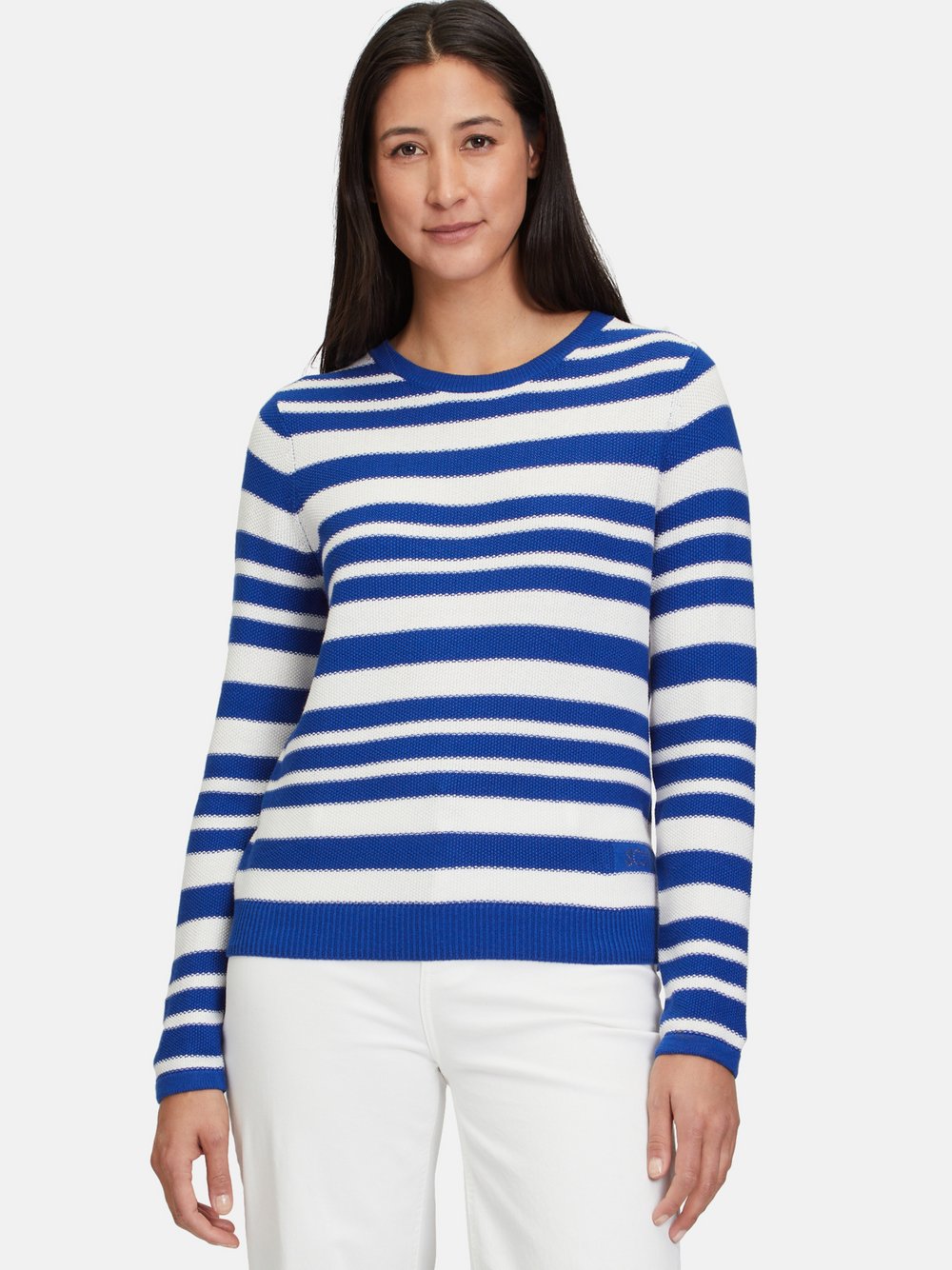 Betty Barclay Basic-Strickpullover Damen Baumwolle blau gestreift, 36