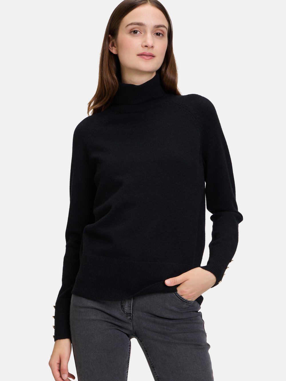 Betty Barclay Rollkragenpullover Damen Viskose schwarz, 36