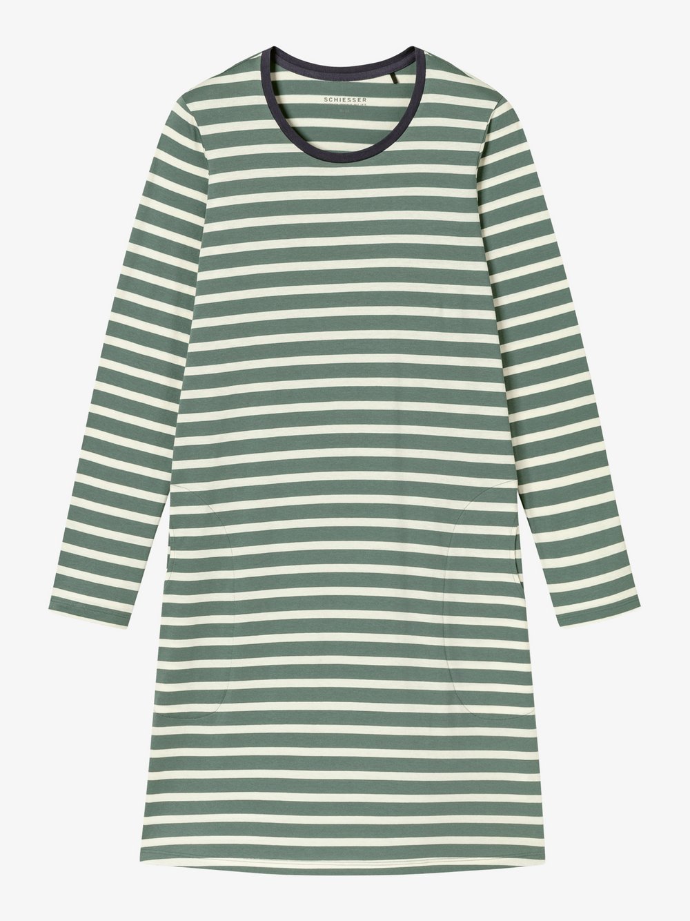 Schiesser Nachthemd  Damen Jersey grün gestreift, 50