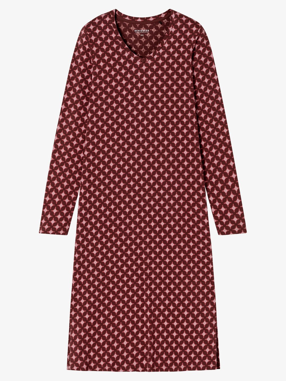 Schiesser Nachthemd Damen Jersey rot bedruckt, 40