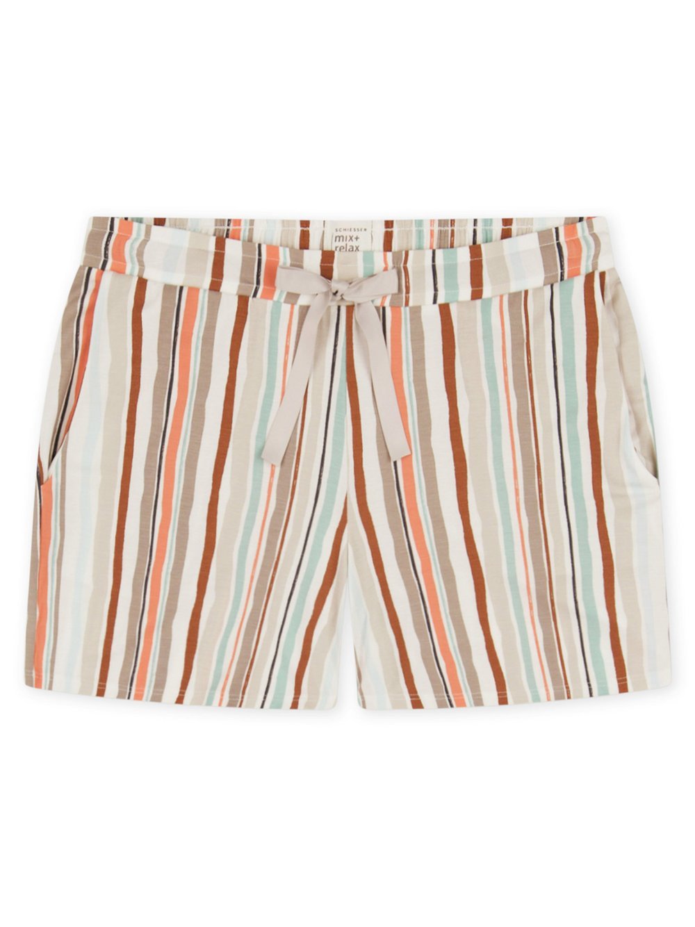 Schiesser Pyjamashorts  Damen Jersey mehrfarbig gestreift, 46