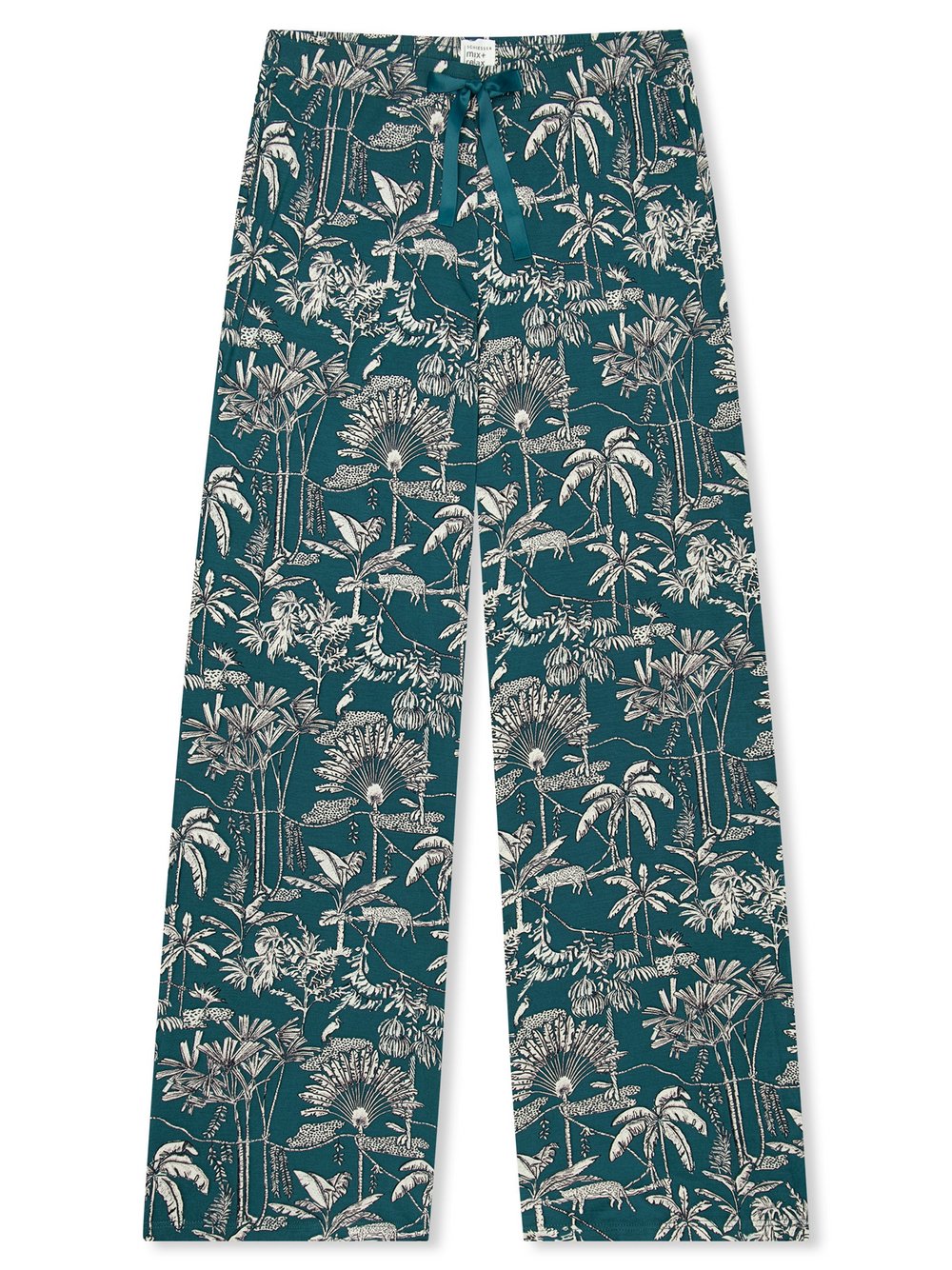 Schiesser Pyjamahose  Damen Jersey grün gemustert, 38