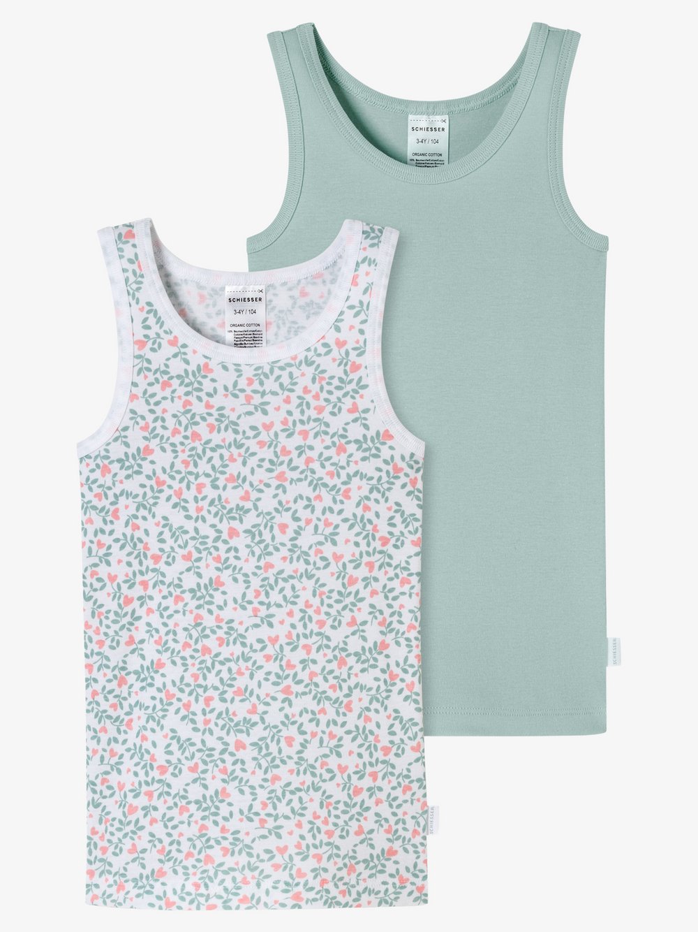 Schiesser Unterhemd  Mädchen Jersey mehrfarbig bedruckt, 140