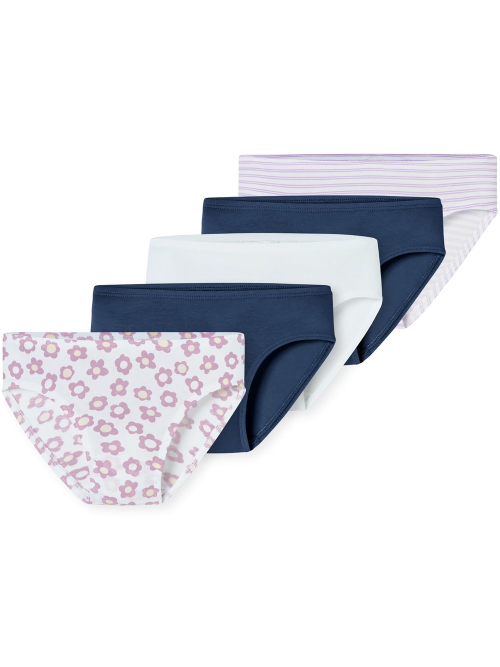 Thumbnail - Schiesser Slip  Mädchen Jersey blau bedruckt, 92