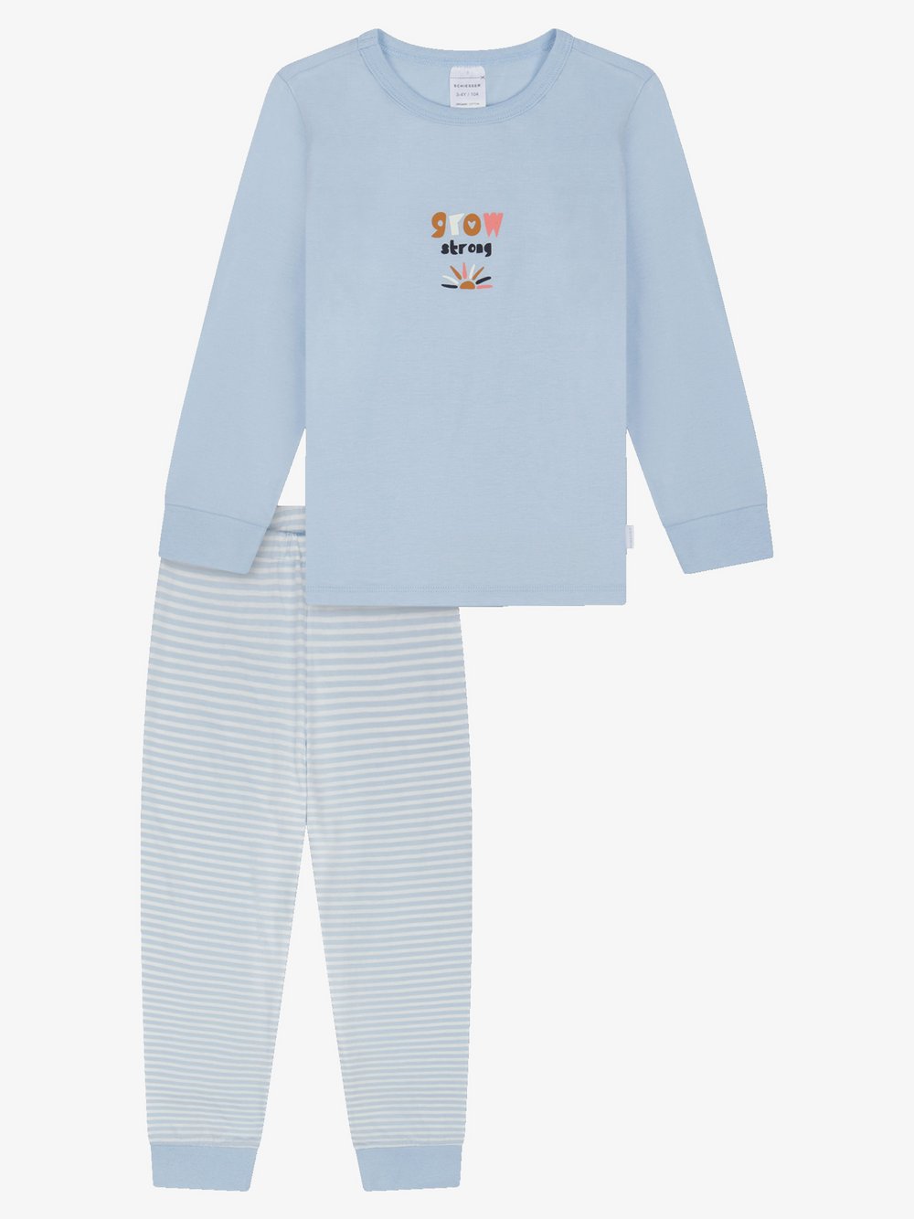 Schiesser Pyjama  Mädchen Jersey blau bedruckt, 98