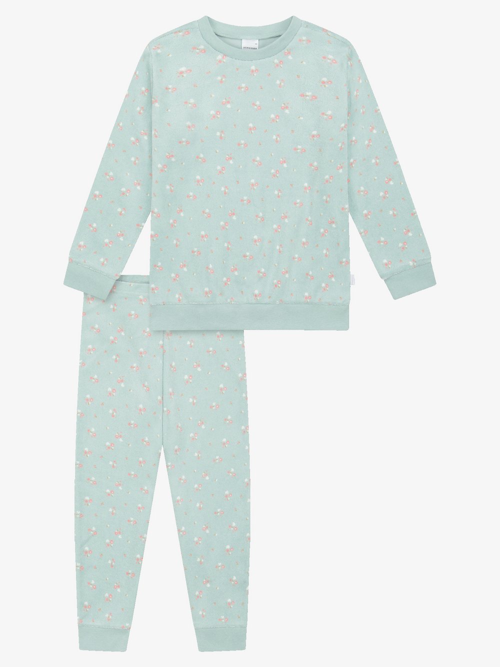 Schiesser Pyjama  Mädchen Jersey grün bedruckt, 98