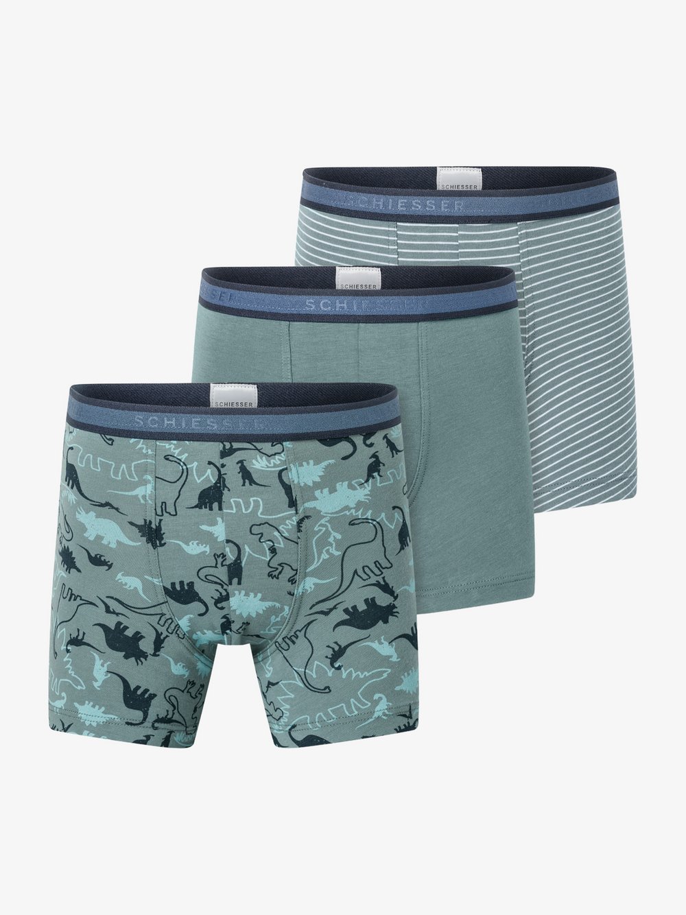 Thumbnail - Schiesser Retro Boxer Jungen Jersey mehrfarbig bedruckt, 140