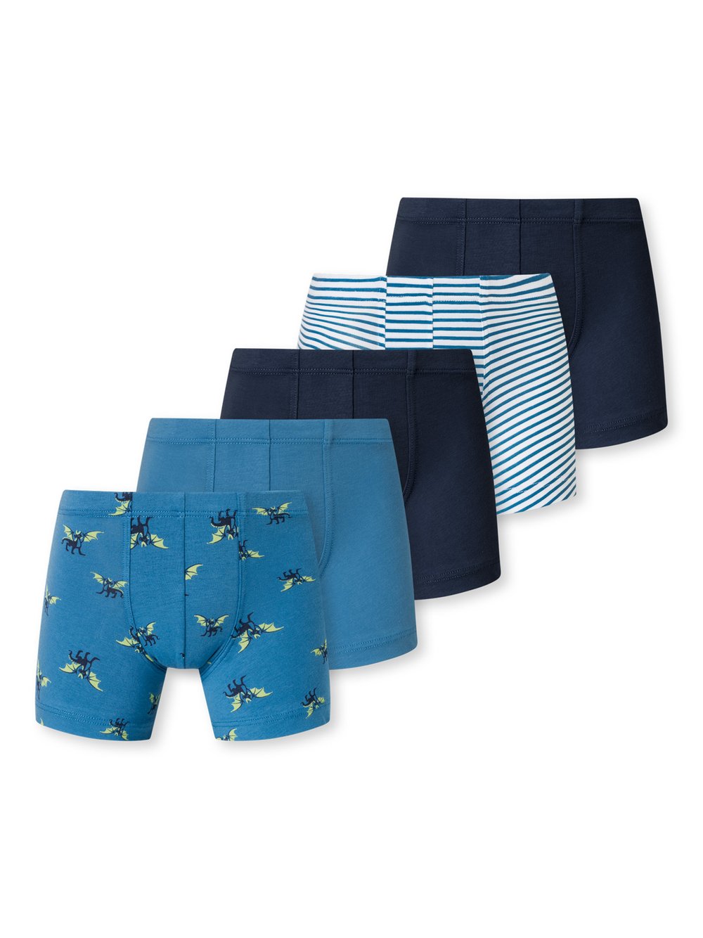 Schiesser Retro Boxer  Jungen Jersey blau bedruckt, 104