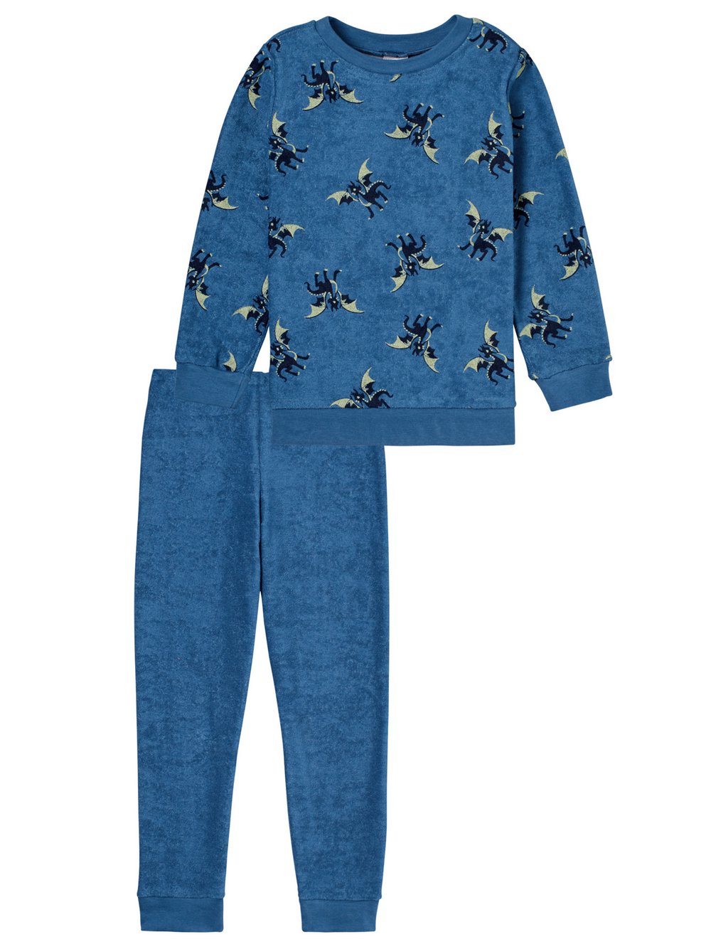 Schiesser Pyjama  Jungen Jersey blau bedruckt, 98