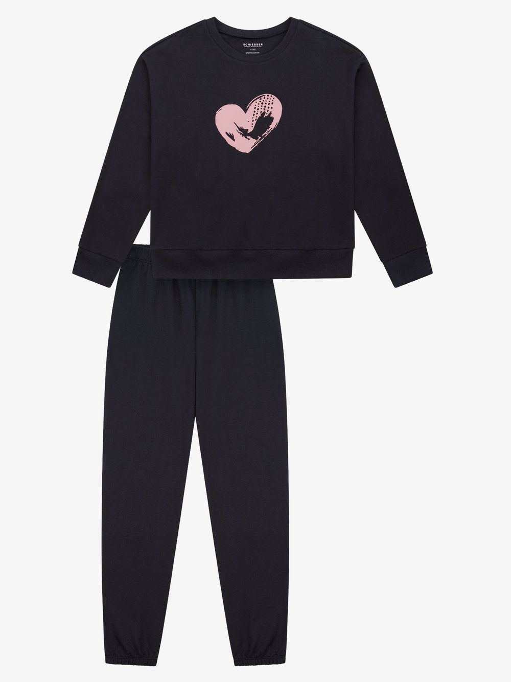 Schiesser Pyjama  Mädchen Jersey blau bedruckt, 176