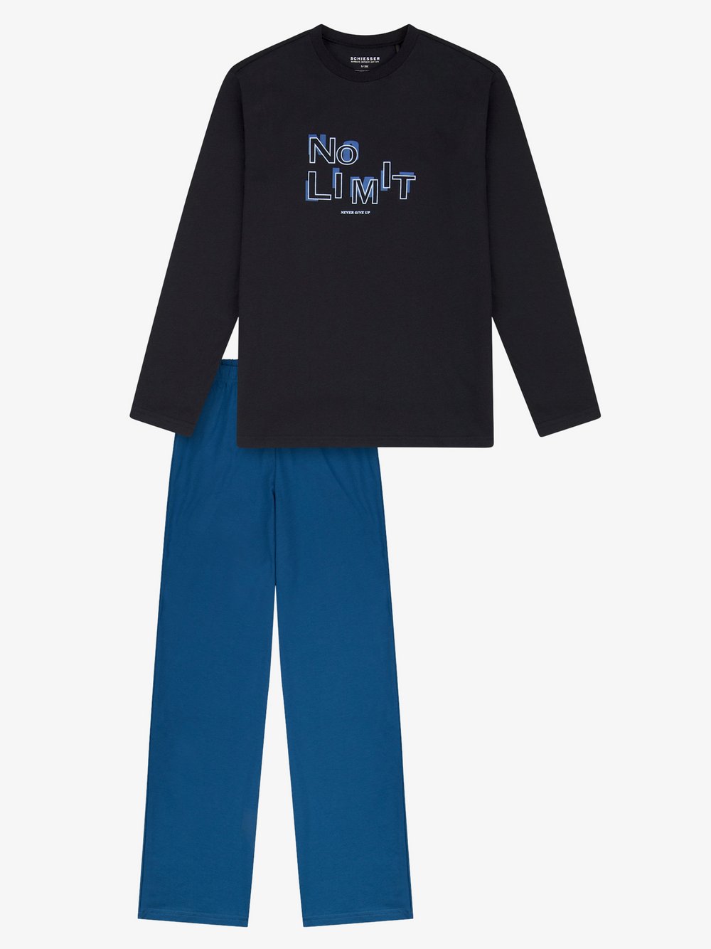 Schiesser Pyjama  Jungen Jersey blau bedruckt, 176