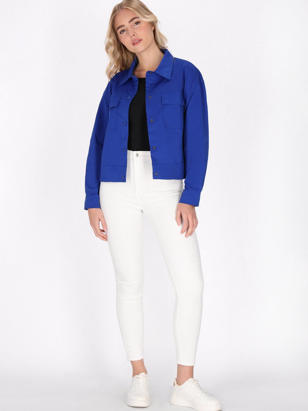 Schmuddelwedda Blouson Damen blau gemustert, XS