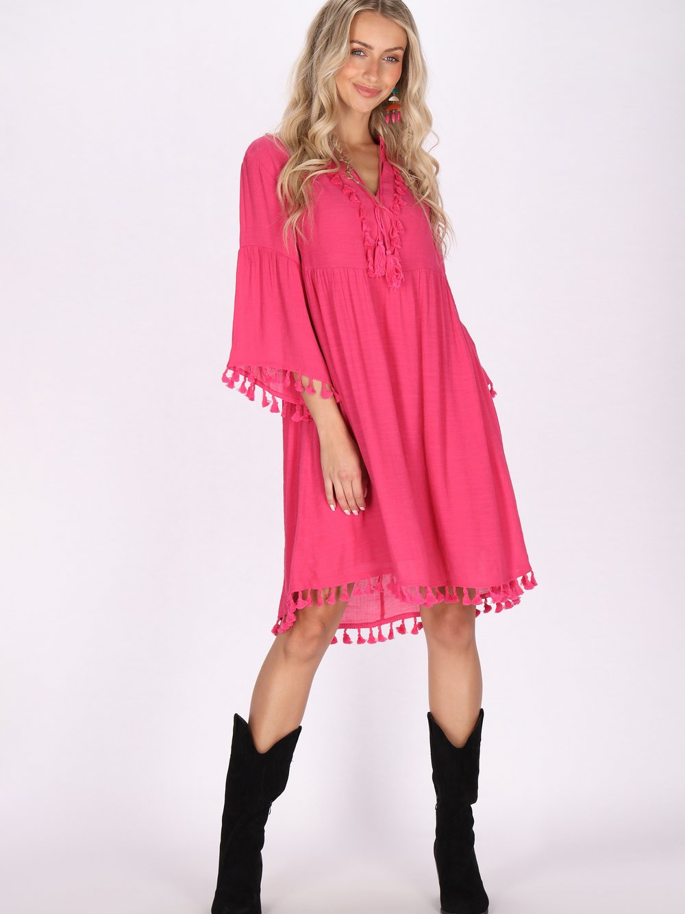 IZIA Kleid Damen Viskose rosa, M