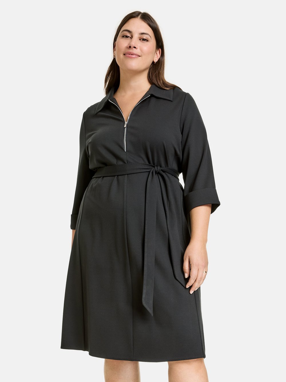 Samoon Shirtkleid Damen Viskose schwarz, 48