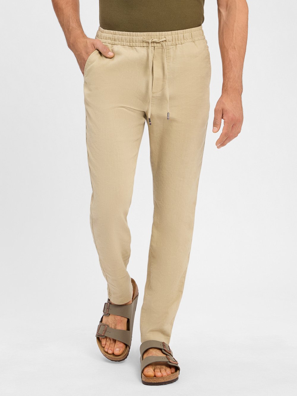 Tommy Hilfiger Jogginghose mit Leinen-Anteil Herren braun, 36-34