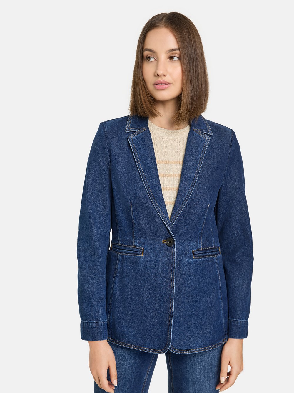 Taifun Blazer Damen Baumwolle blau, 36