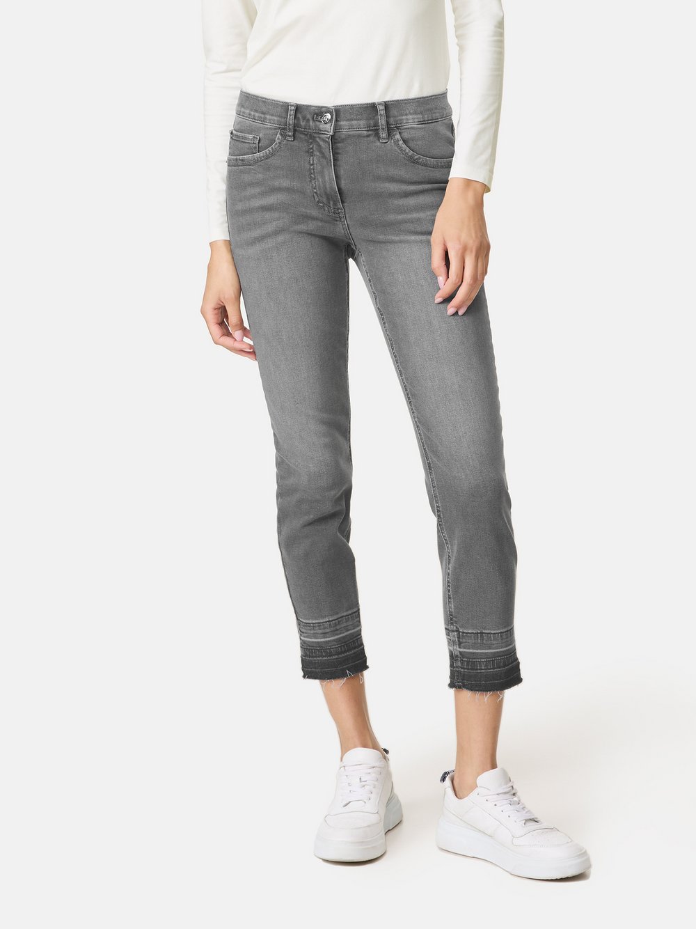 Gerry Weber 5-Pocket Jeans Damen Baumwolle grau, 44