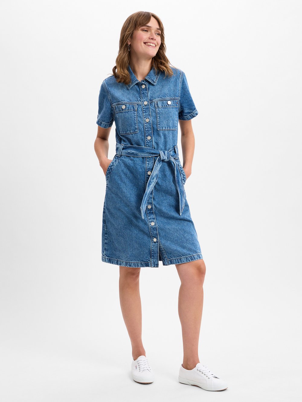 Tommy Hilfiger Jeanskleid Damen Baumwolle blau, 36