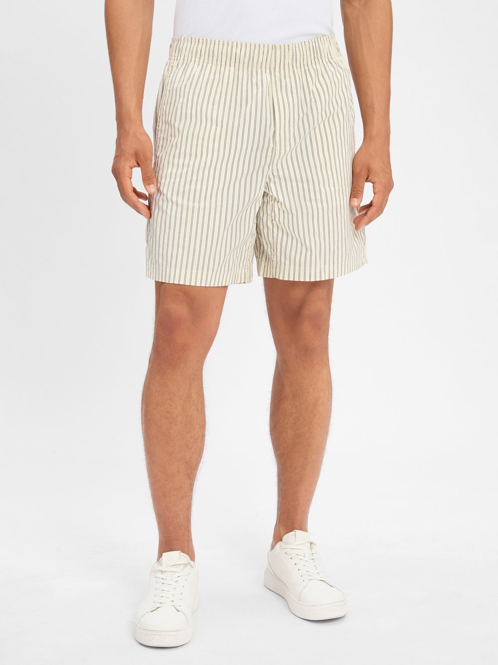 Calvin Klein Jeans Shorts Herren Baumwolle beige gestreift, L