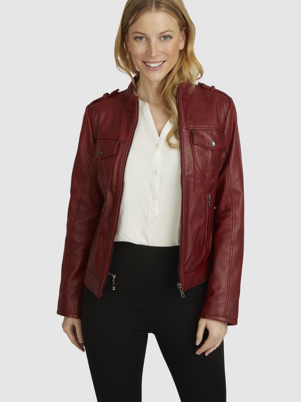 Bugatti Lederjacke Damen rot, 46