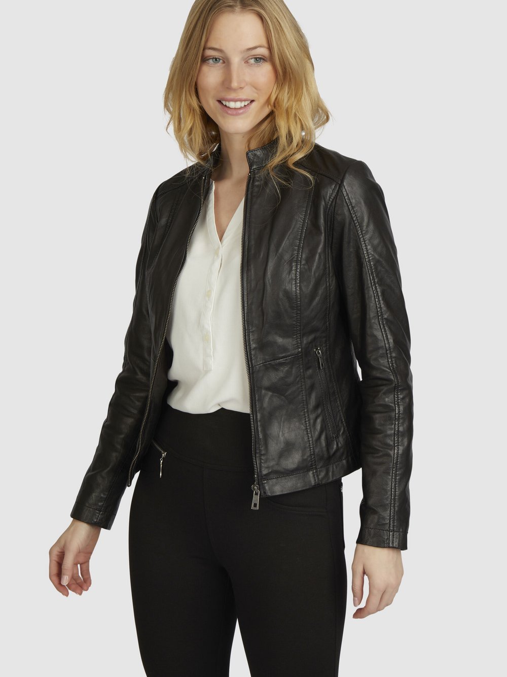 Bugatti Lederjacke Damen schwarz, 46