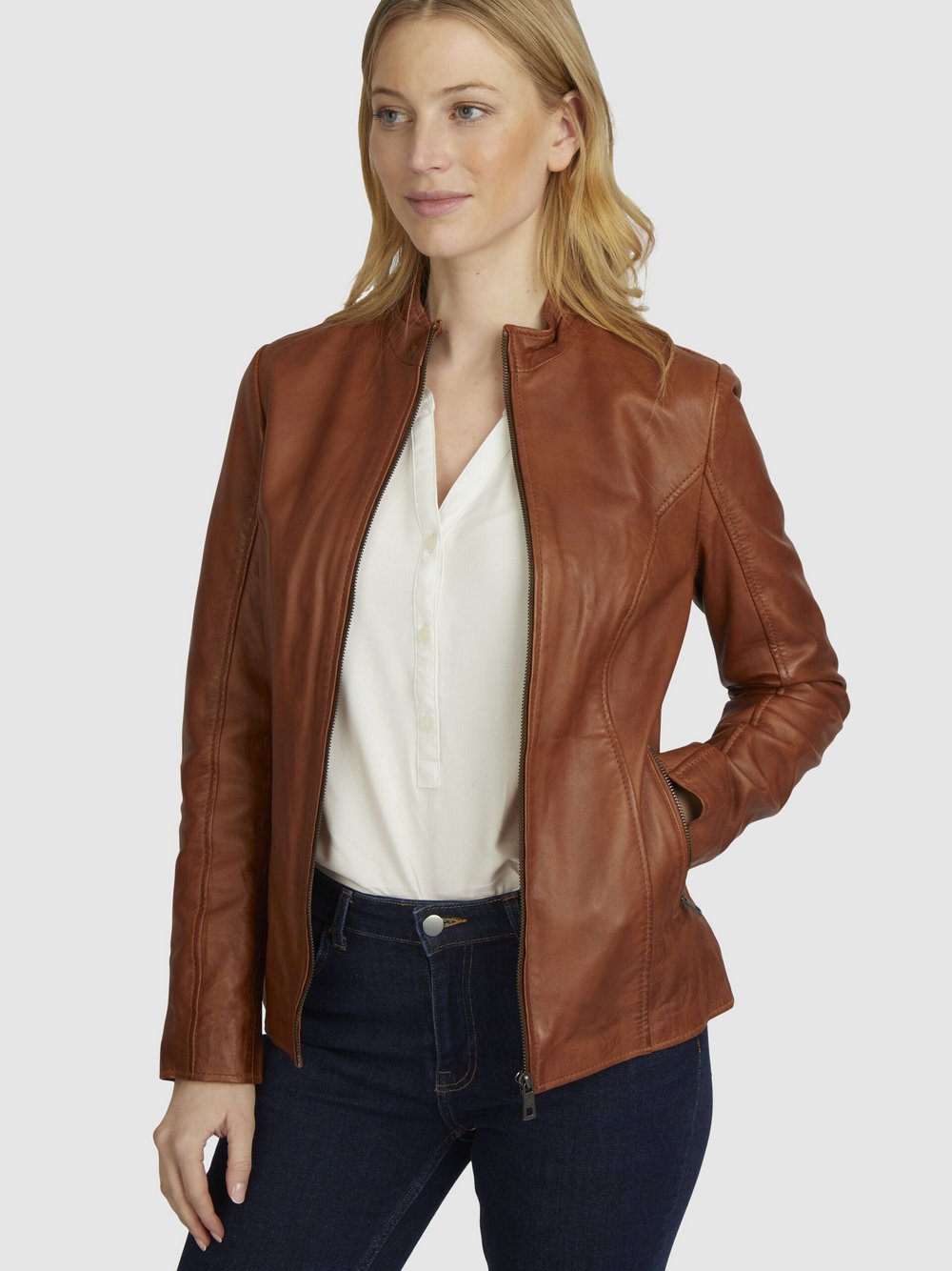 Thumbnail - Bugatti Lederjacke Damen braun, 42