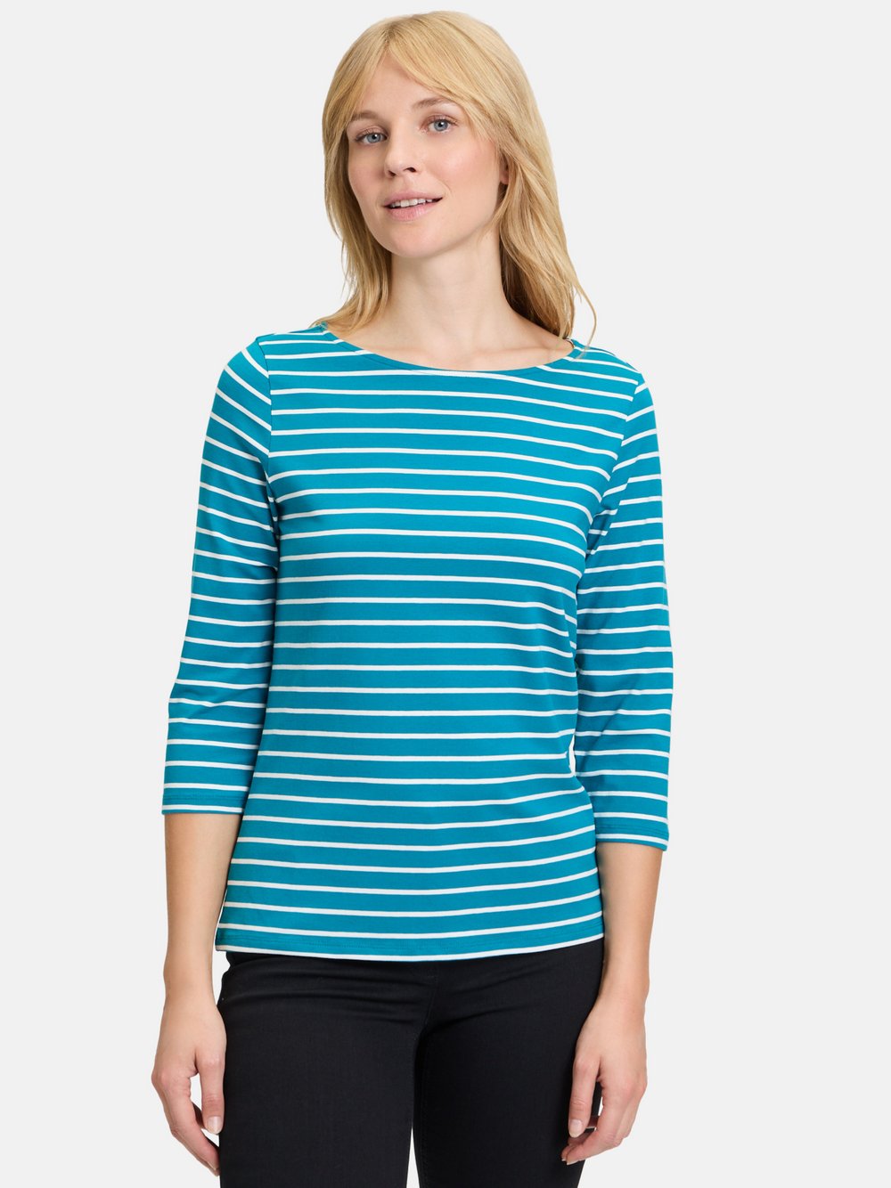 Betty Barclay Ringelshirt Damen Baumwolle blau gestreift, 38