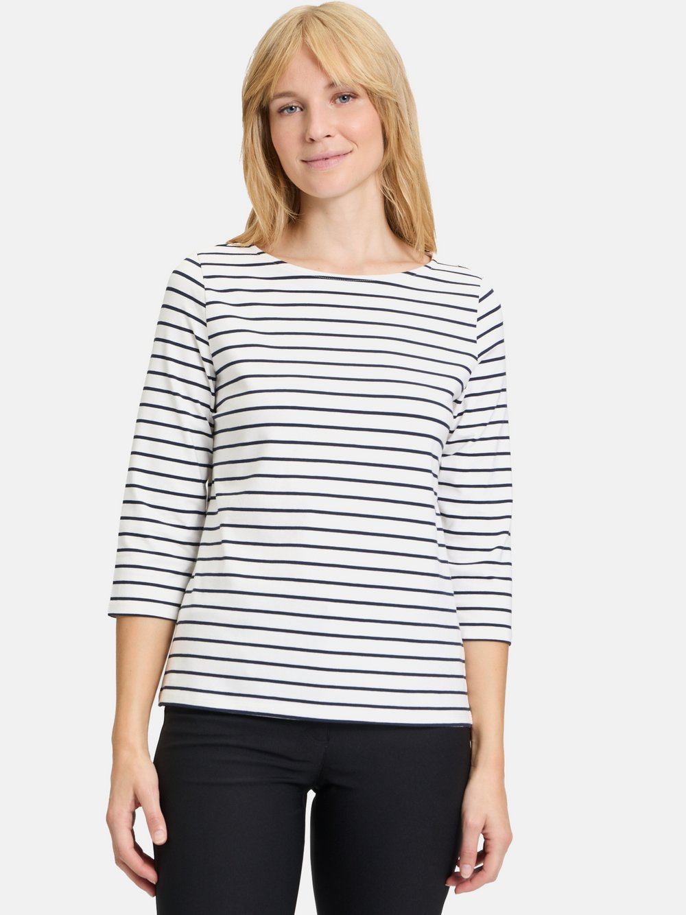 Betty Barclay Ringelshirt Damen Baumwolle weiß gestreift, 38