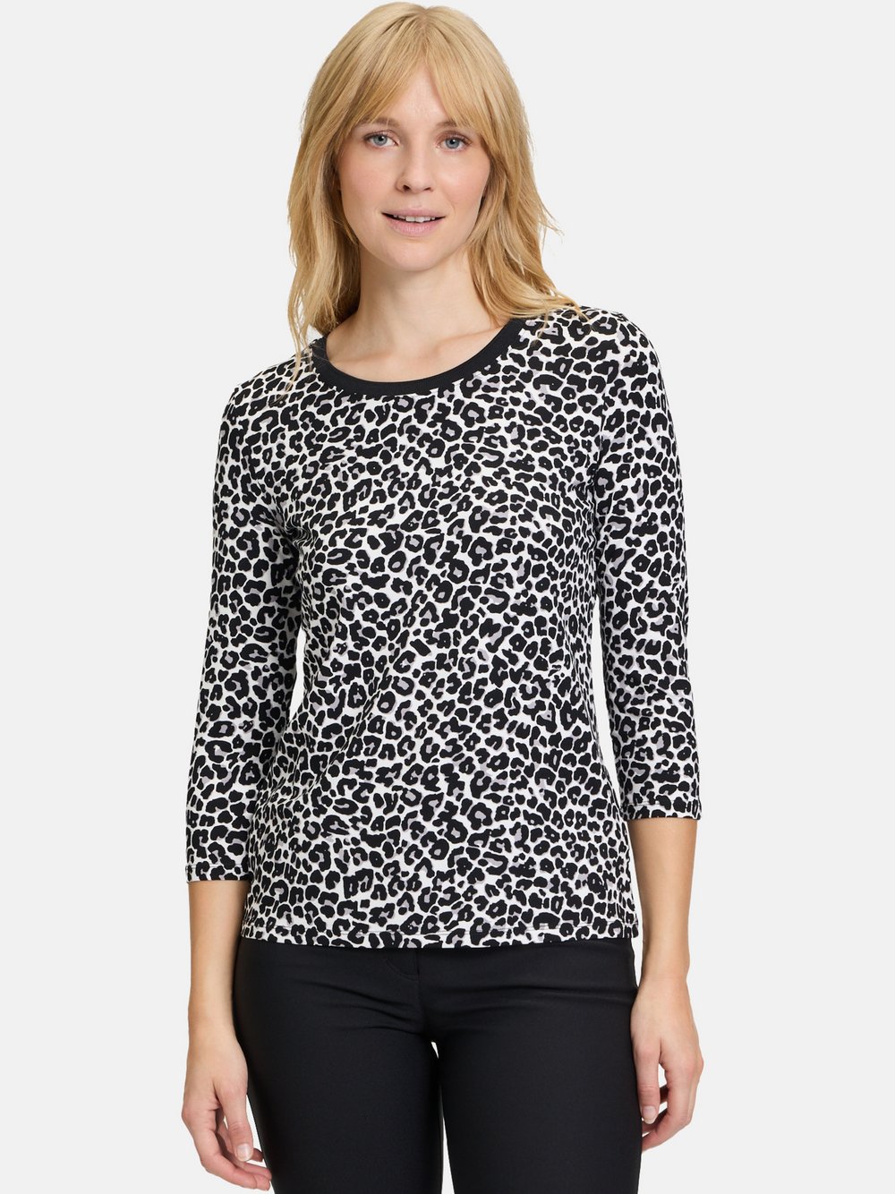 Betty Barclay Basic Shirt Damen Viskose schwarz gemustert, 44