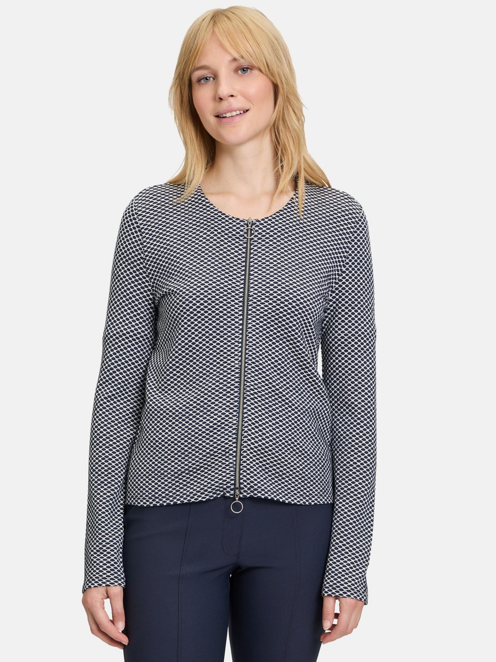 Betty Barclay Shirtjacke Damen Viskose blau gemustert, 48